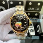Omega Seamaster Diver 300M Swiss 8500 Watch Two Tone Black Ceramic Bezel